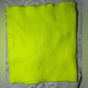 Neon Yellow Ribbed Tube Top - Size XS